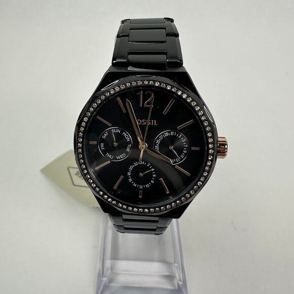 Fossil His and Her Multifunction Black Rose gold Day & Date Watch BQ2645SET - Picture 9 of 13